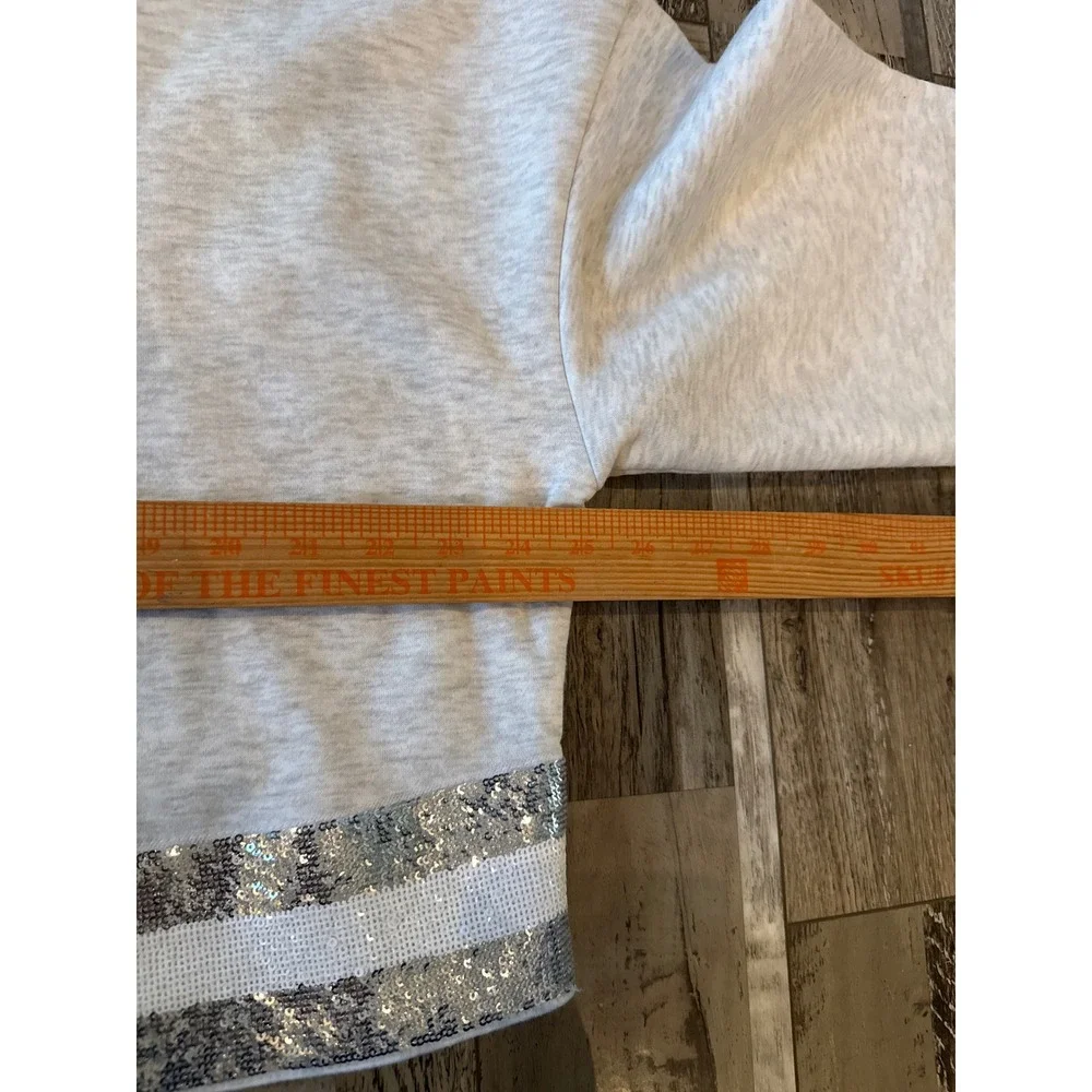 Gameday Couture Clemson Tigers Gray‎ Collegiate Sweatshirt ACC Sequin Hem Sz L - Picture 5 of 7